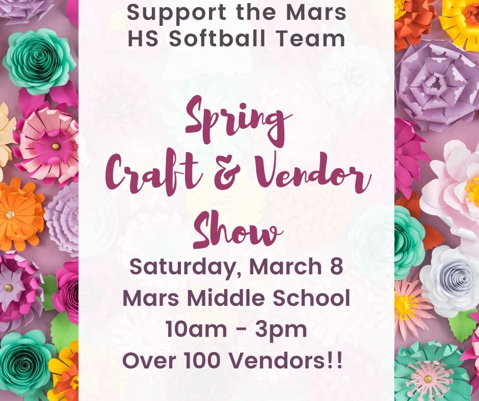 2nd Annual Craft & Vendor Show to support Mars HS Softball team