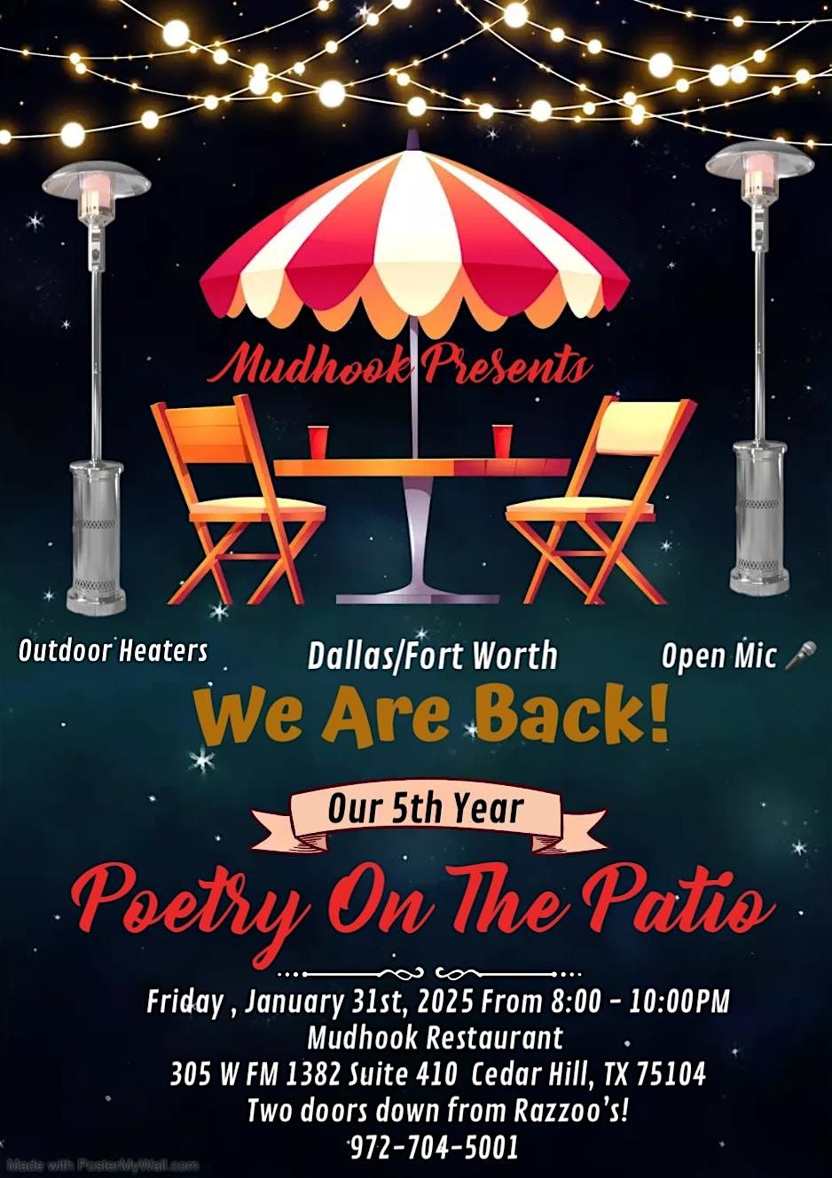 Poetry On The Patio: A Free Monthly Outdoor Open Mic