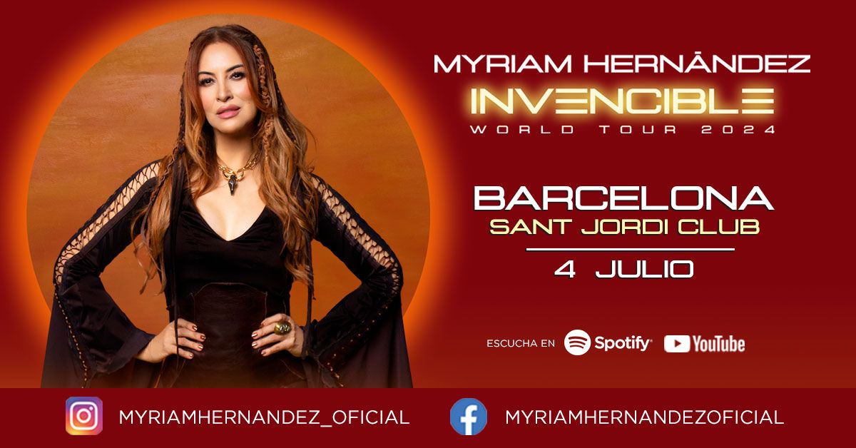 Myriam Hern\u00e1ndez en Barcelona, en Sant Jordi Club el jueves 4 de julio