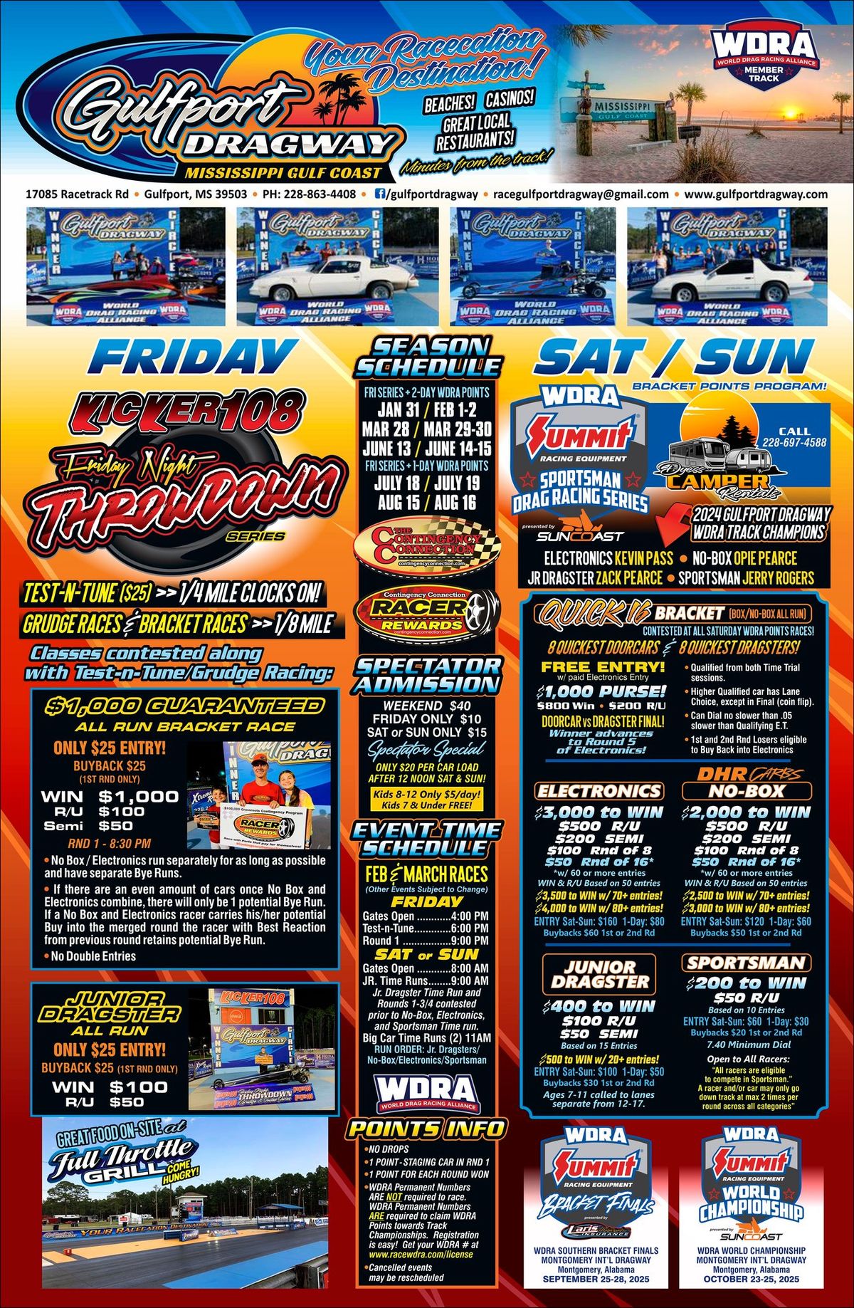 Kicker 108 Friday Night Throwdown $1000 to WIN Guaranteed Bracket Race. 