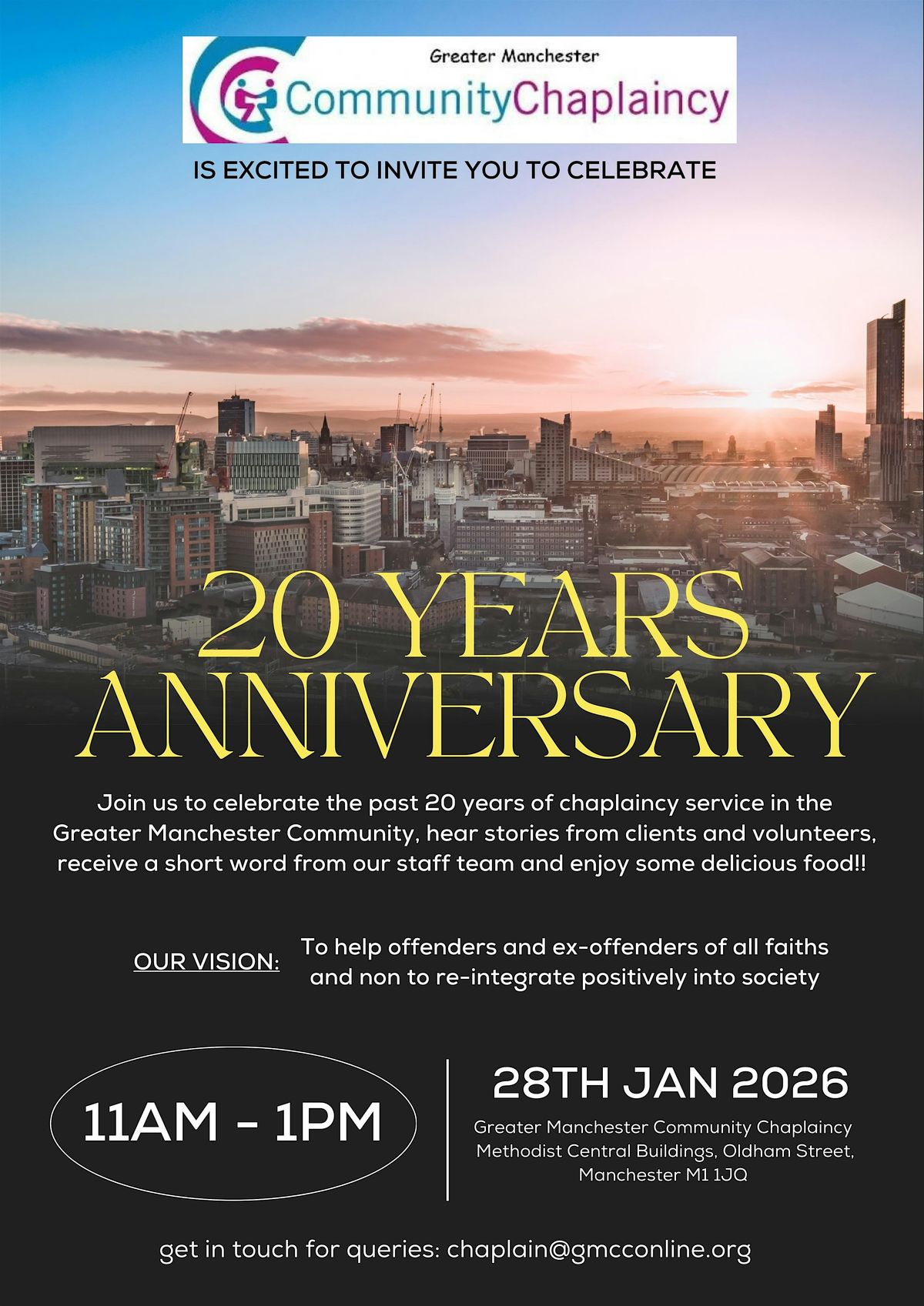 20 years Anniversary of Greater Manchester Community Chaplaincy