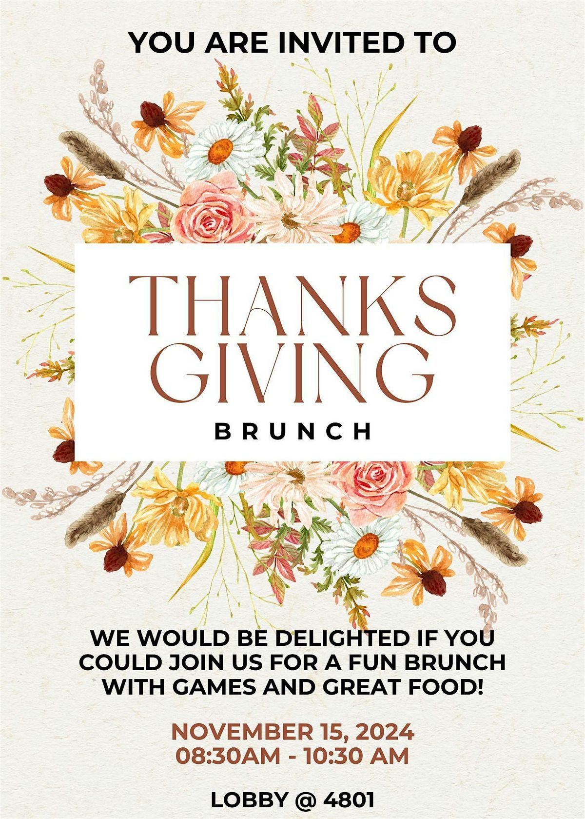 Thanksgiving Brunch - Brought to you by CCM