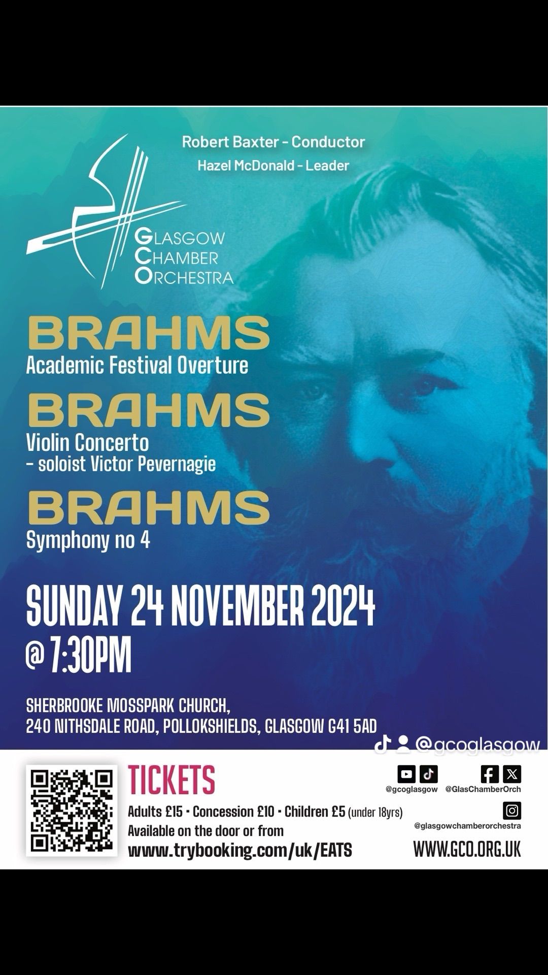 Glasgow Chamber Orchestra presents an all Brahms Concert\ud83c\udfb5 \ud83c\udfb6