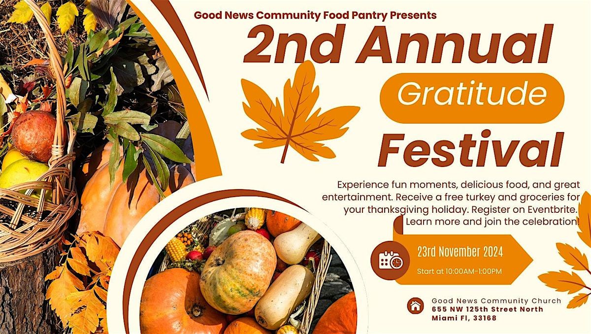 Good News Community\u2019s 2nd Annual Gratitude Fest & Turkey Giveaway