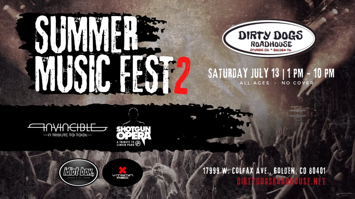 SUMMER MUSIC FESTIVAL 2 featuring tributes to TOOL, Linkin Park, Incubus & 311, and Chevelle