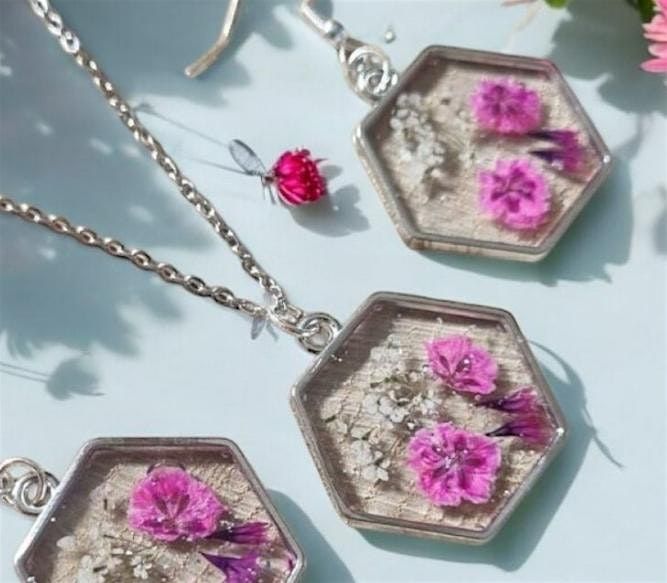 Botanical Floral Art in Resin to wear