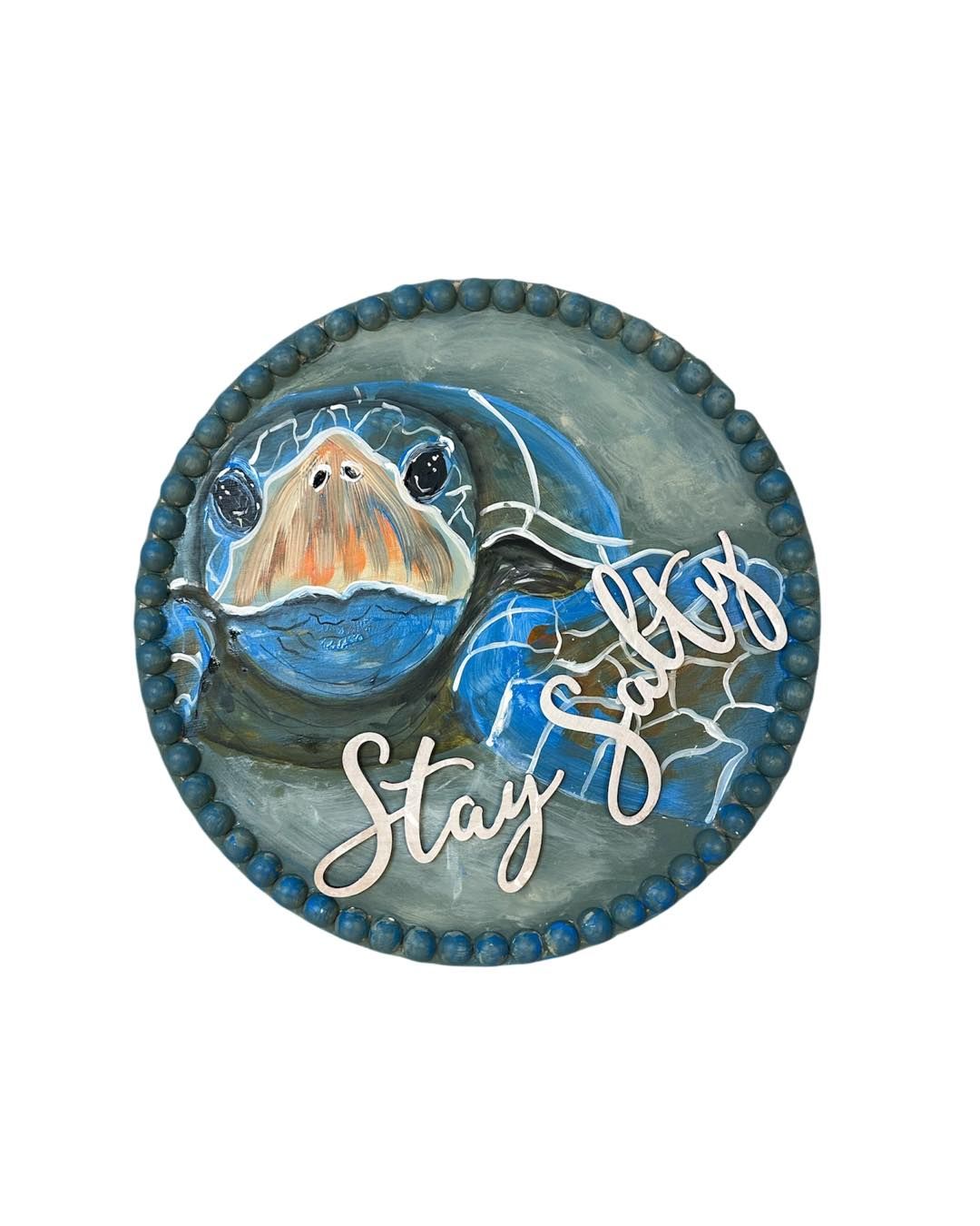 Wood\/Resin "Stay Salty" Sea Turtle Sign