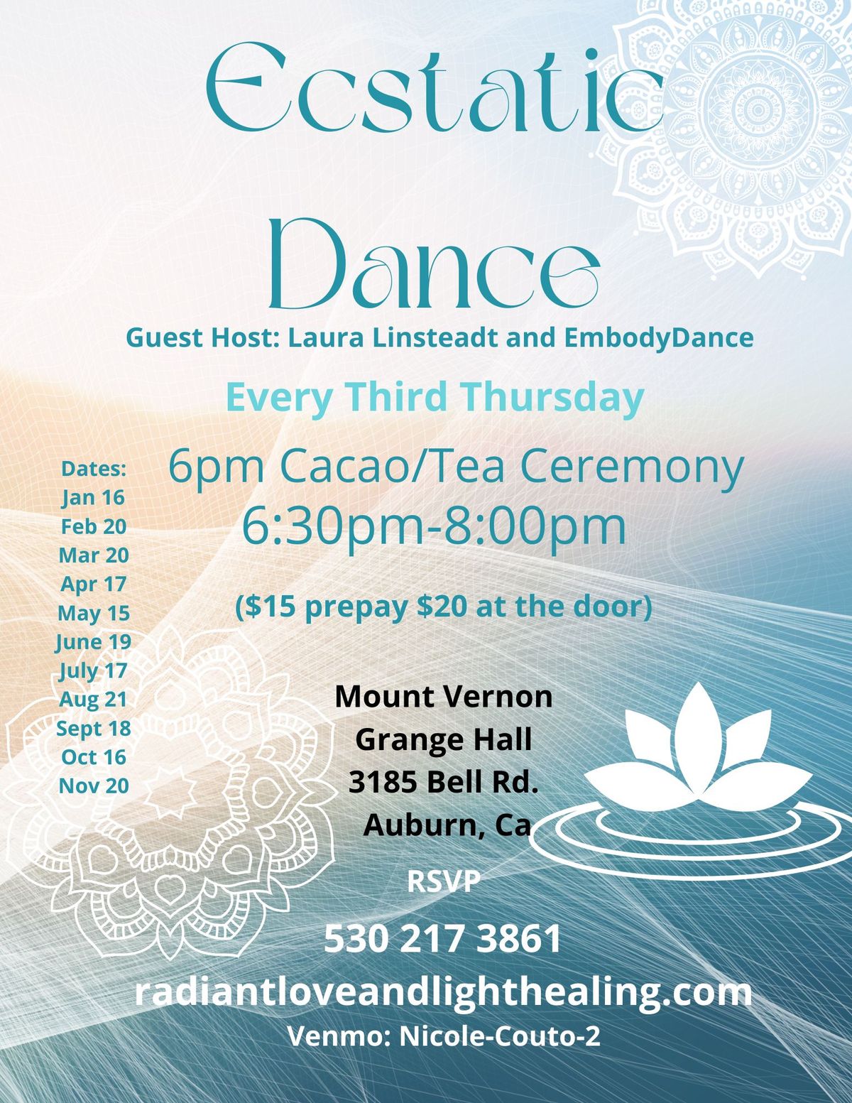 Ecstatic Dance- Every Third Thursday