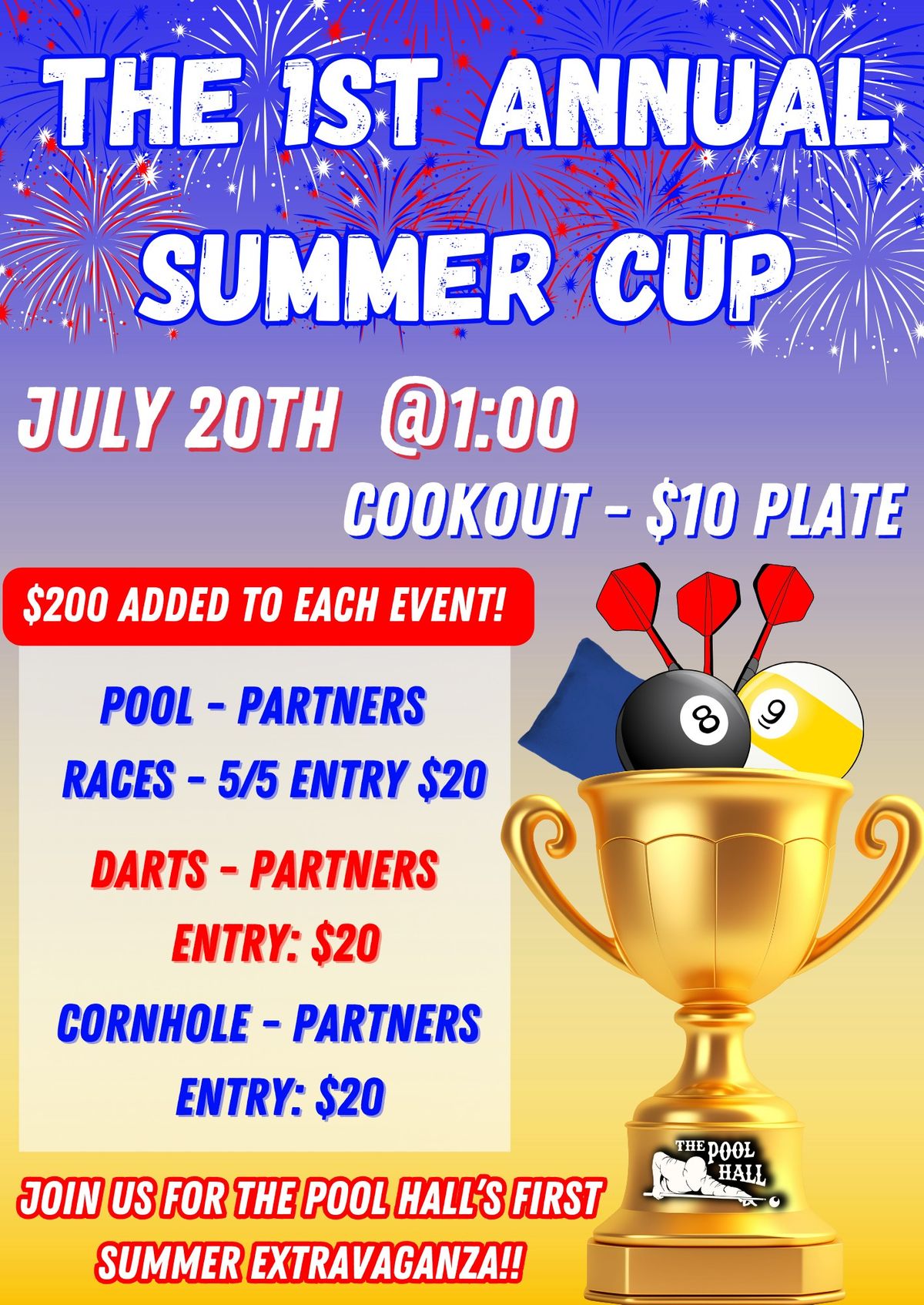 The Pool Hall\u2019s 1st Annual Summer Cup 