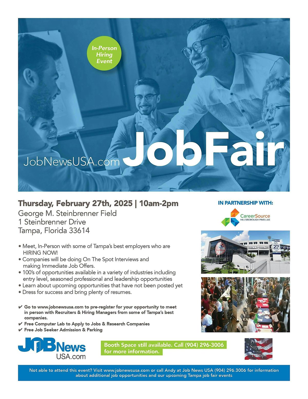 ** TAMPA JOB FAIR - Companies Hiring  for 100's of JOBS - February 27th