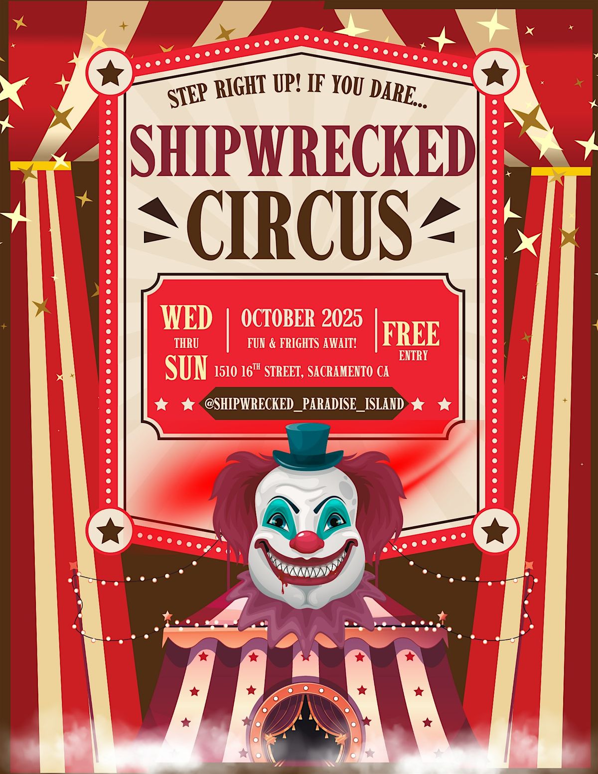Shipwrecked Paradise Island: Halloween Circus Party 2025