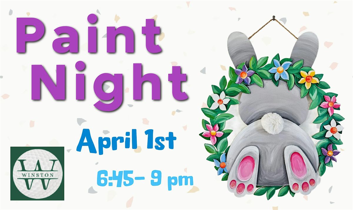 Spring Bunny Wood Wreath Paint Night