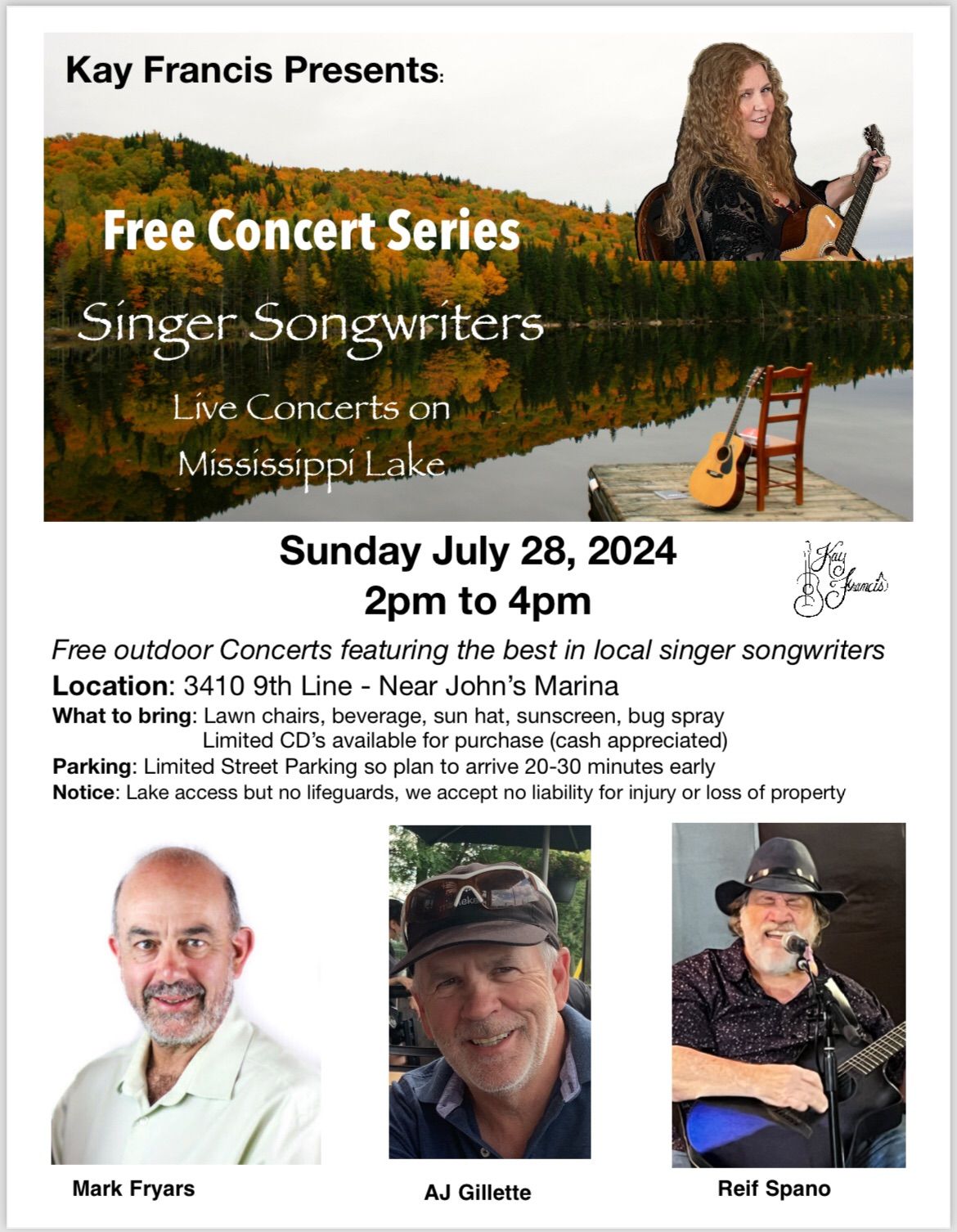 Free Singer Songwriter Concerts on the Lake