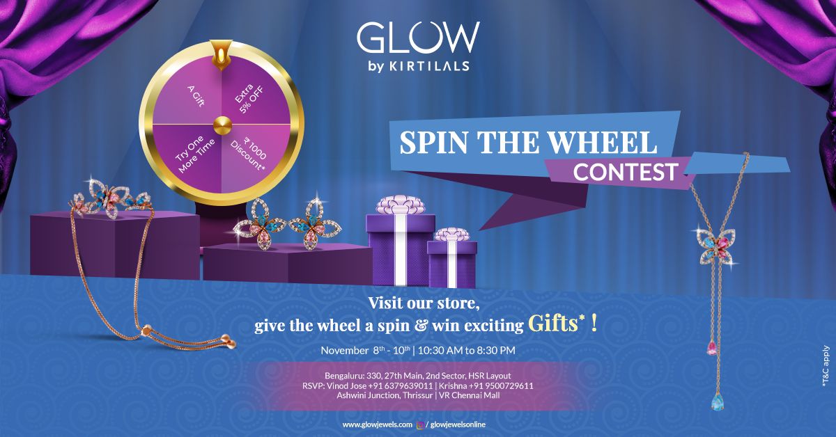 Glow by Kirtilals | Spin the wheel contest | Bengaluru