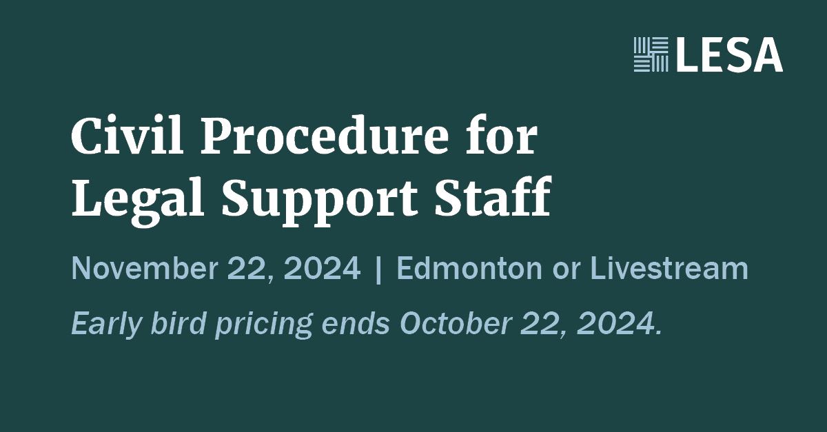 Civil Procedure for Legal Support Staff (Edmonton)