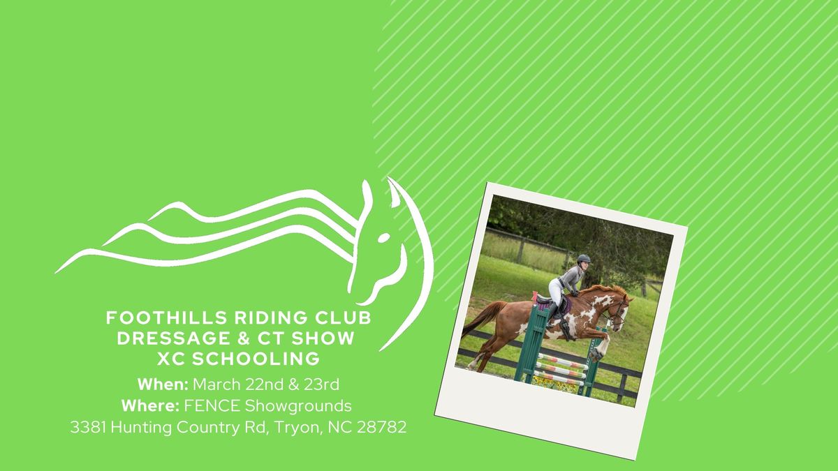 FRC: Dressage & CT Schooling Show and XC Schooling Weekend