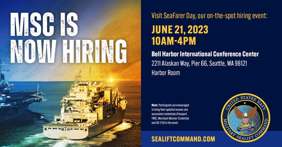 MSC IS NOW HIRING SeaFarer Day - Seattle, WA