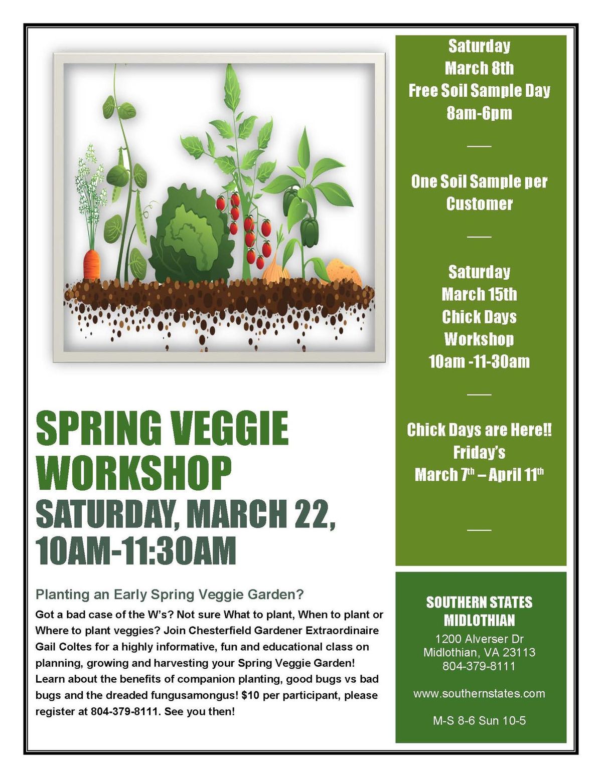 Spring Veggie Gardening Workshop at Southern States Midlothian