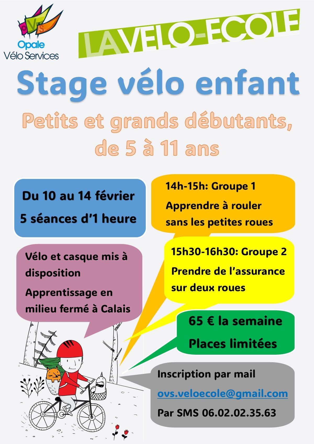 Stage de v\u00e9lo \u00e0 destination des enfants de 5 \u00e0 11 ans