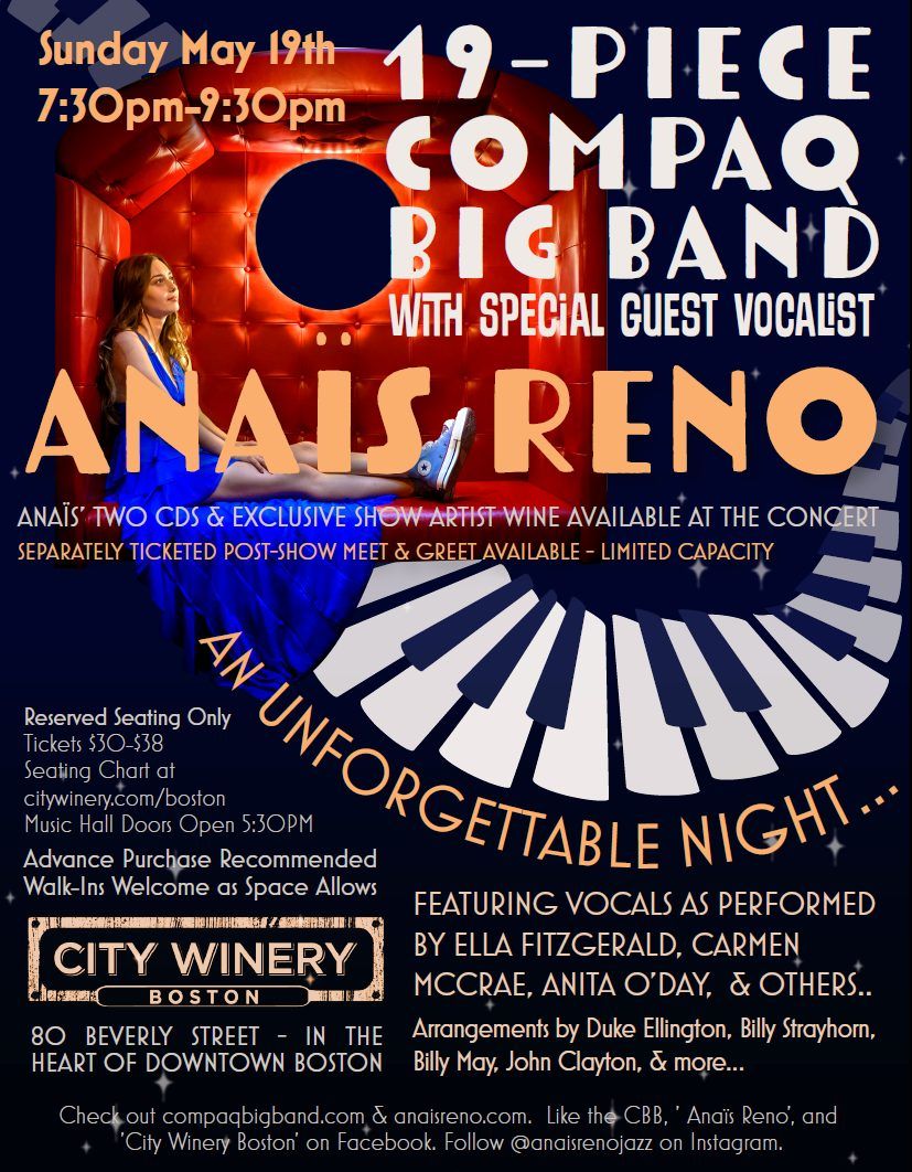 19-Piece Compaq Big Band w\/ Special Guest Vocalist Ana\u00efs Reno at City Winery