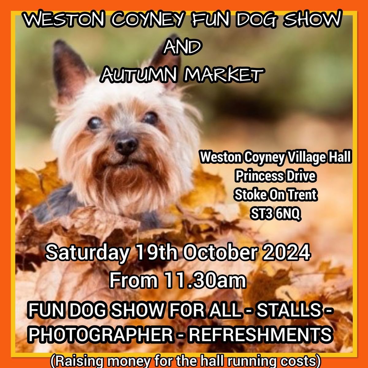 WESTON COYNEY VILLAGE HALL FUN DOG SHOW AND AUTUMN MARKET