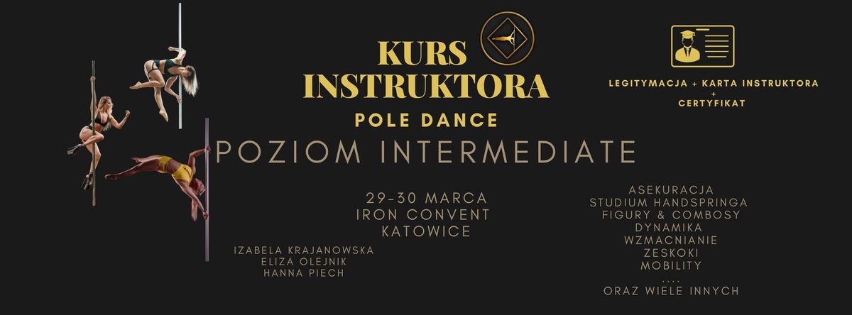 Kurs na Instruktora Pole Dance - POZIOM \u015aREDNIO-ZAAWANSOWANY MARZEC 2025