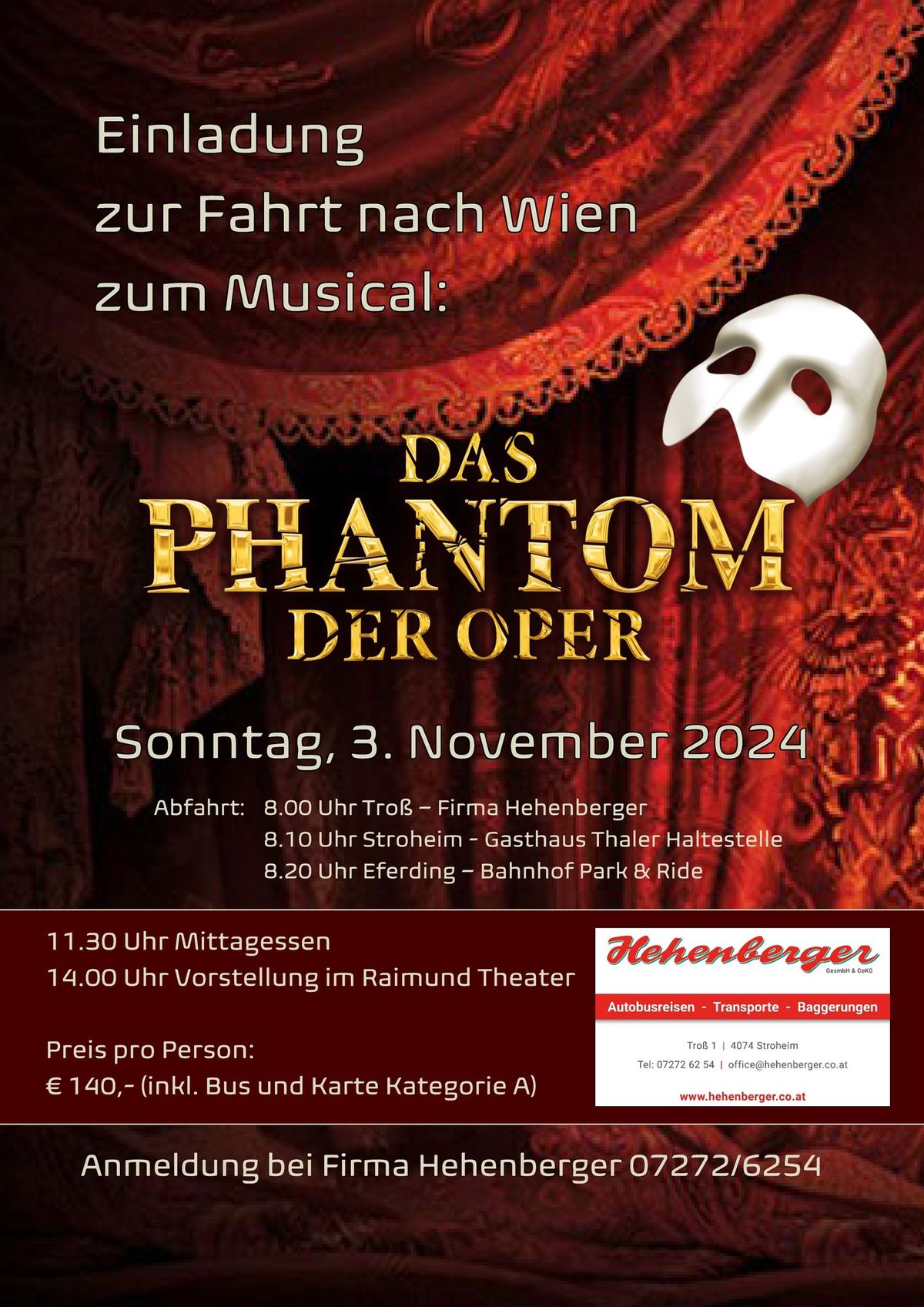 Musicalfahrt \u201ePhantom der Oper\u201c