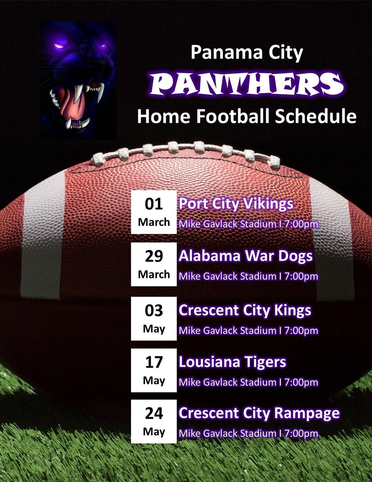 Panama City Panthers Inaugural Season Kickoff