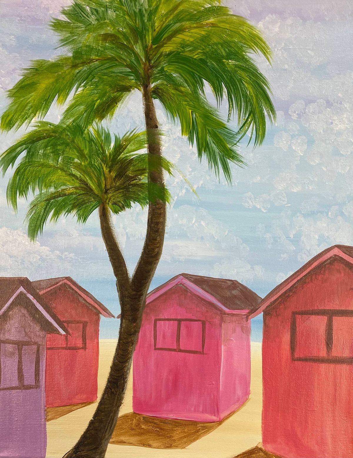 $25 Thursdays - Beach Huts Paint & Sip Canvas Class