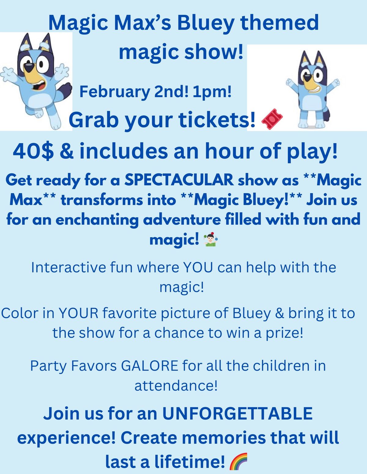 Magic Max\u2019s Bluey Themed Magic Show! \u2b50\ufe0f 