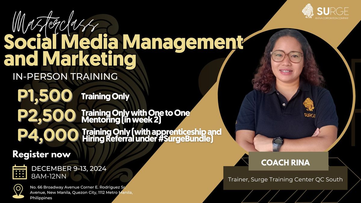 Masterclass in Social Media Management and Marketing 