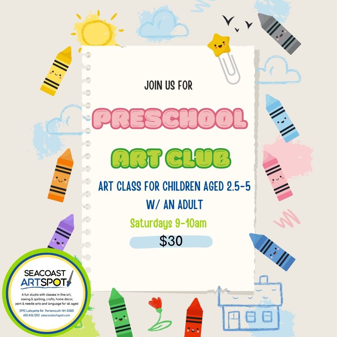 Preschool Art Club! Drop in $30