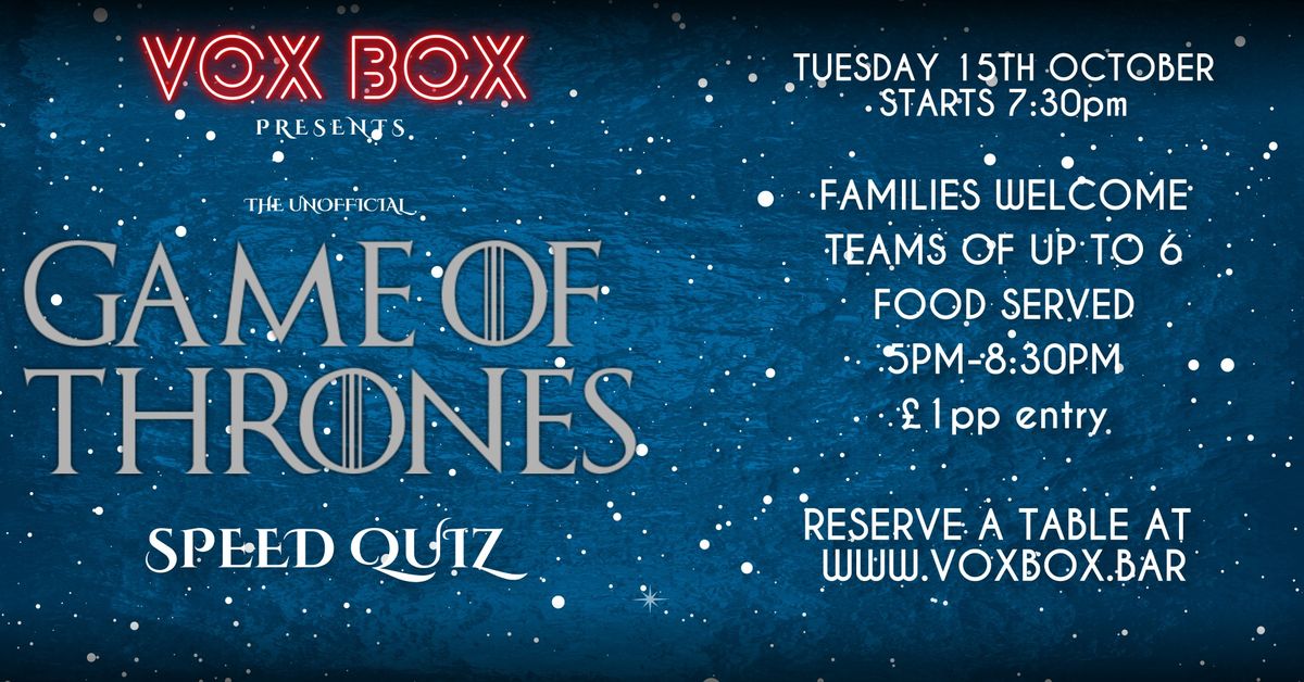 Themed Quiz - Game of Thrones Edition