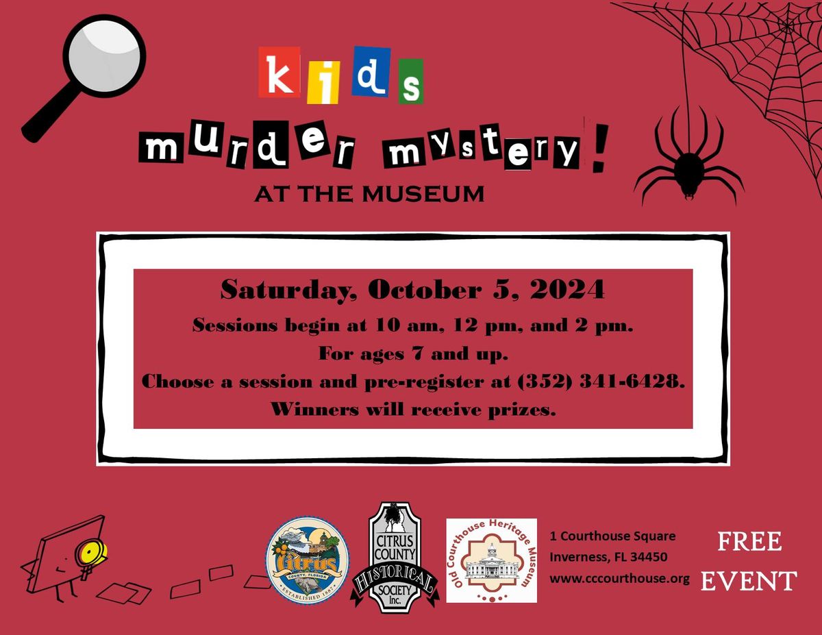 Free Kids' Murder Mystery Game at the Museum