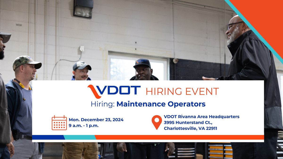 VDOT Maintenance Operator Hiring Event