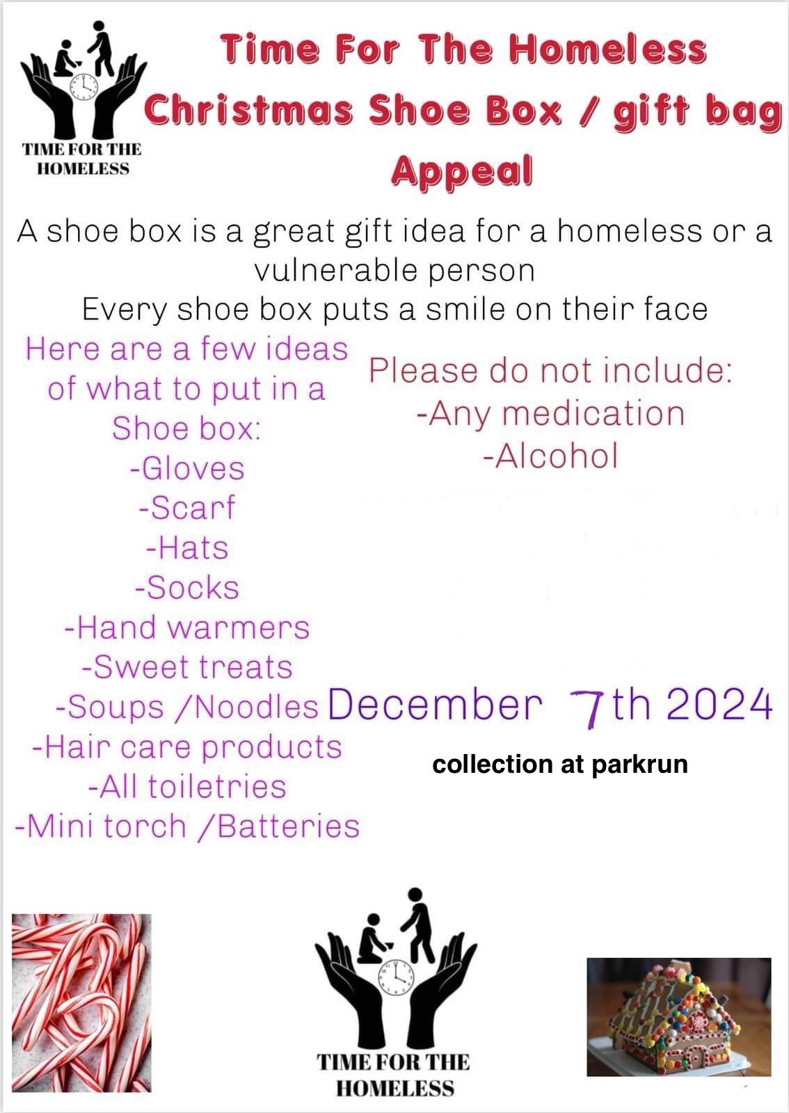 Homeless shoe box collection 