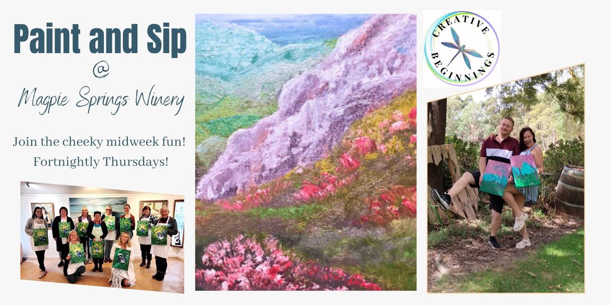 Sip and Paint -'Summer Mountains' at Magpie Springs Winery 