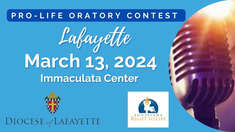 2024 ProLife Oratory Contest, Diocese of Lafayette, 13 March 2024