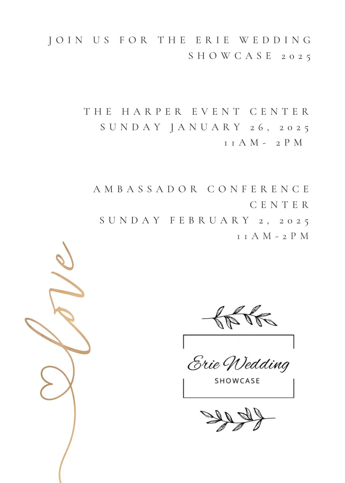 Erie Wedding Showcase 2025- Ambassador Conference Center