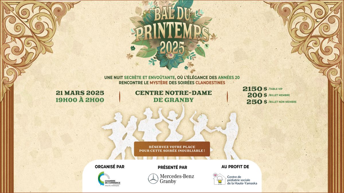 Bal du Printemps 2025 \u2013 Une soir\u00e9e \u00e9l\u00e9gante et engag\u00e9e sous le th\u00e8me de la prohibition