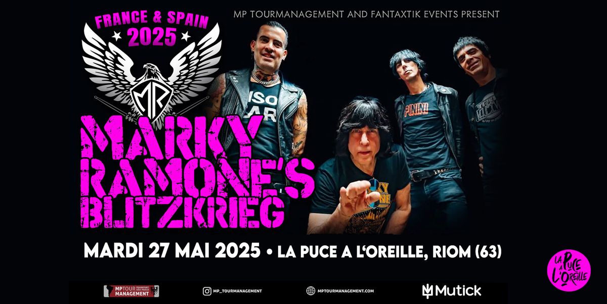 MARKY RAMONE'S BLITZKRIEG | La Puce a L'Oreille, Riom (63)