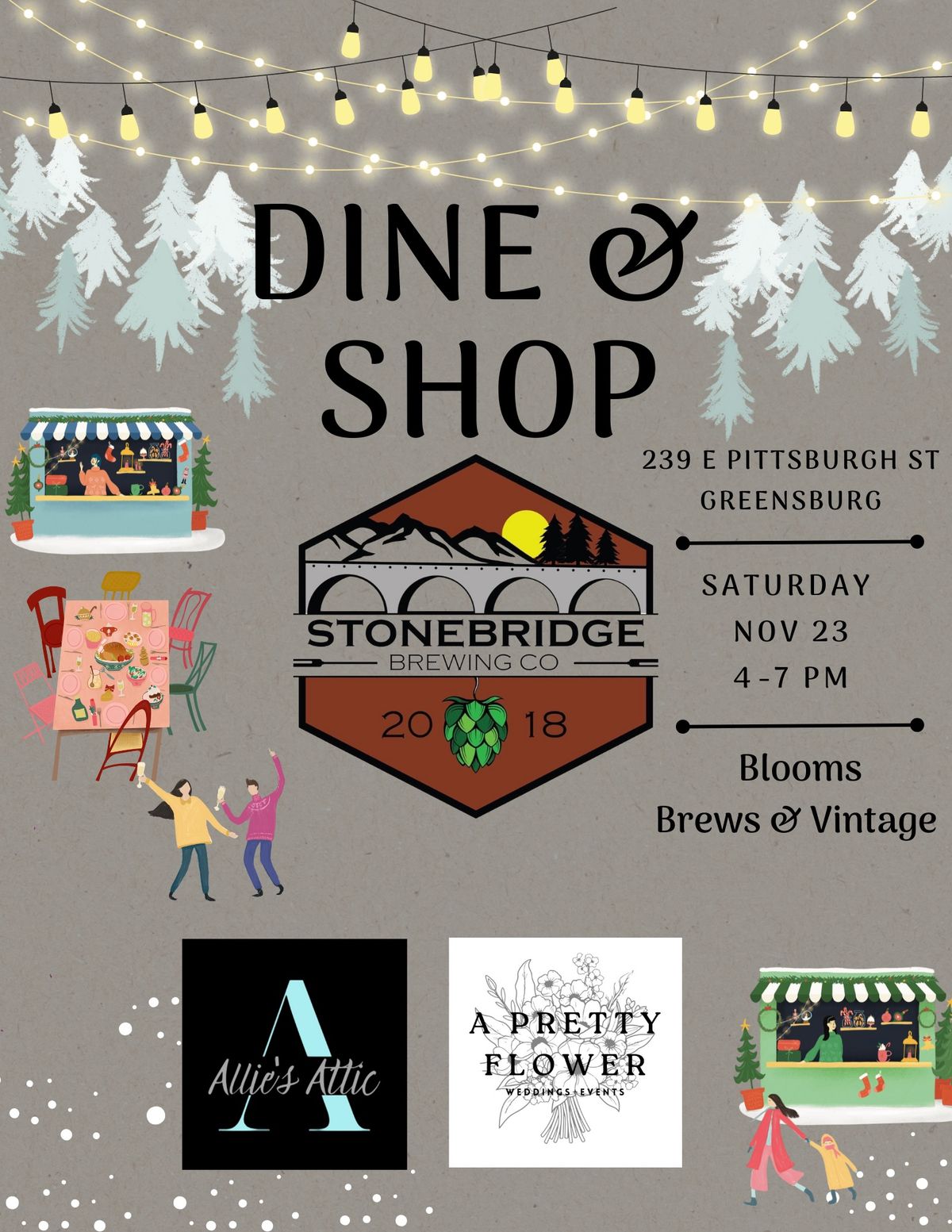 Dine & Shop Vintage and Florals at the taproom!