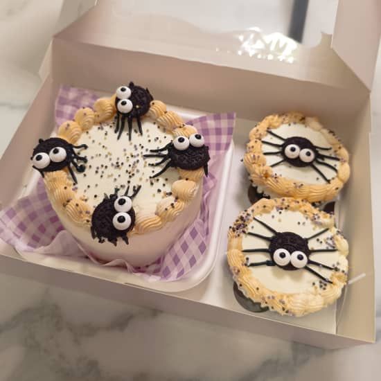Pack dulce tarta bento y cupcakes de Halloween
