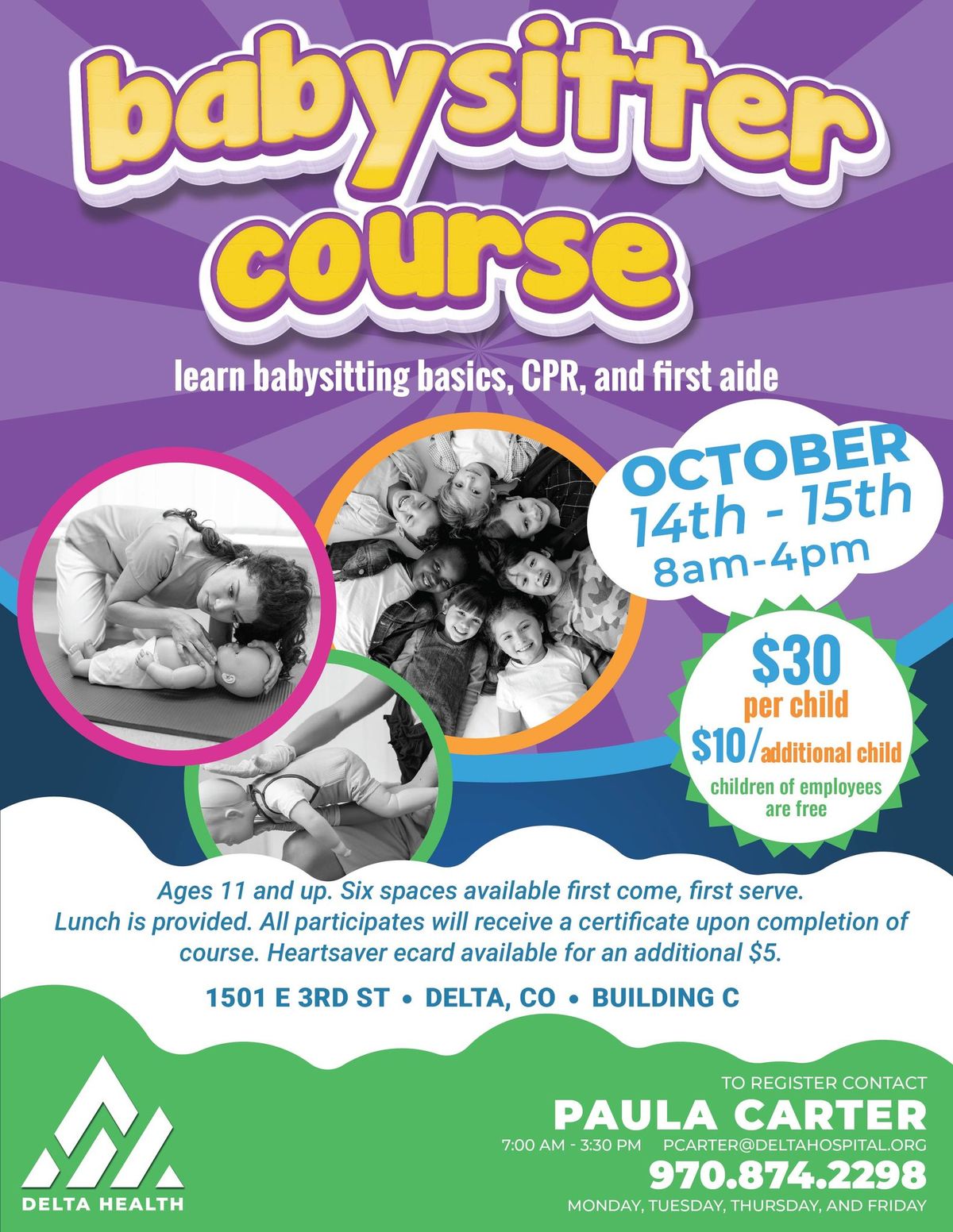 Babysitter Course: CPR & First Aide | Delta Health 