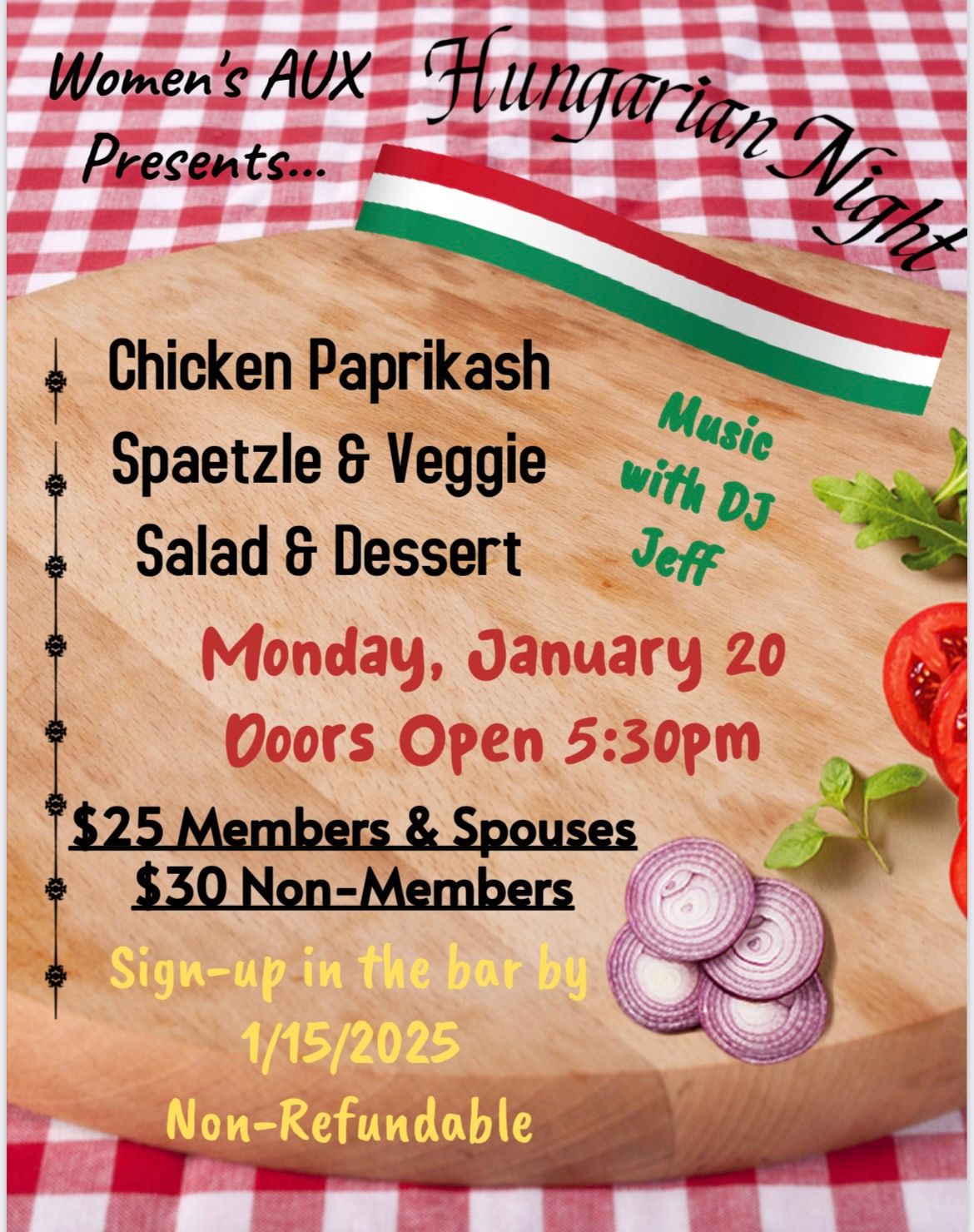 \ud83c\udded\ud83c\uddfa Women\u2019s AUX Presents Hungarian Night! \ud83c\udded\ud83c\uddfa 