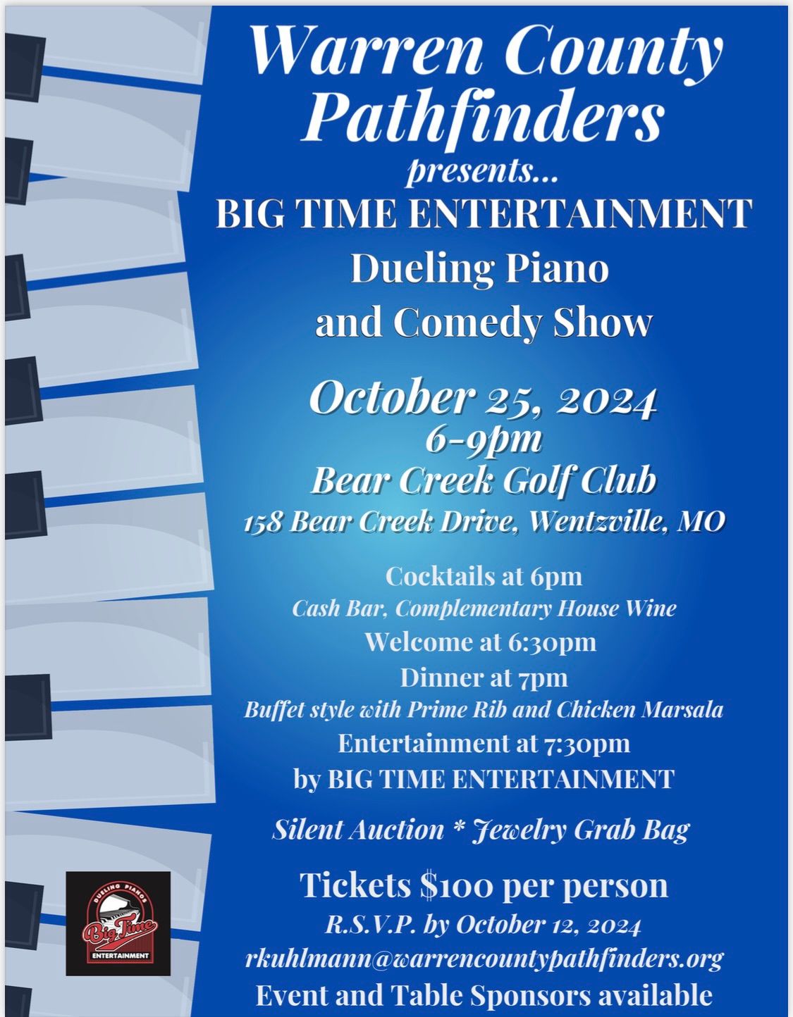 Warren County Pathfinders Dueling Piano and Comedy Show Event