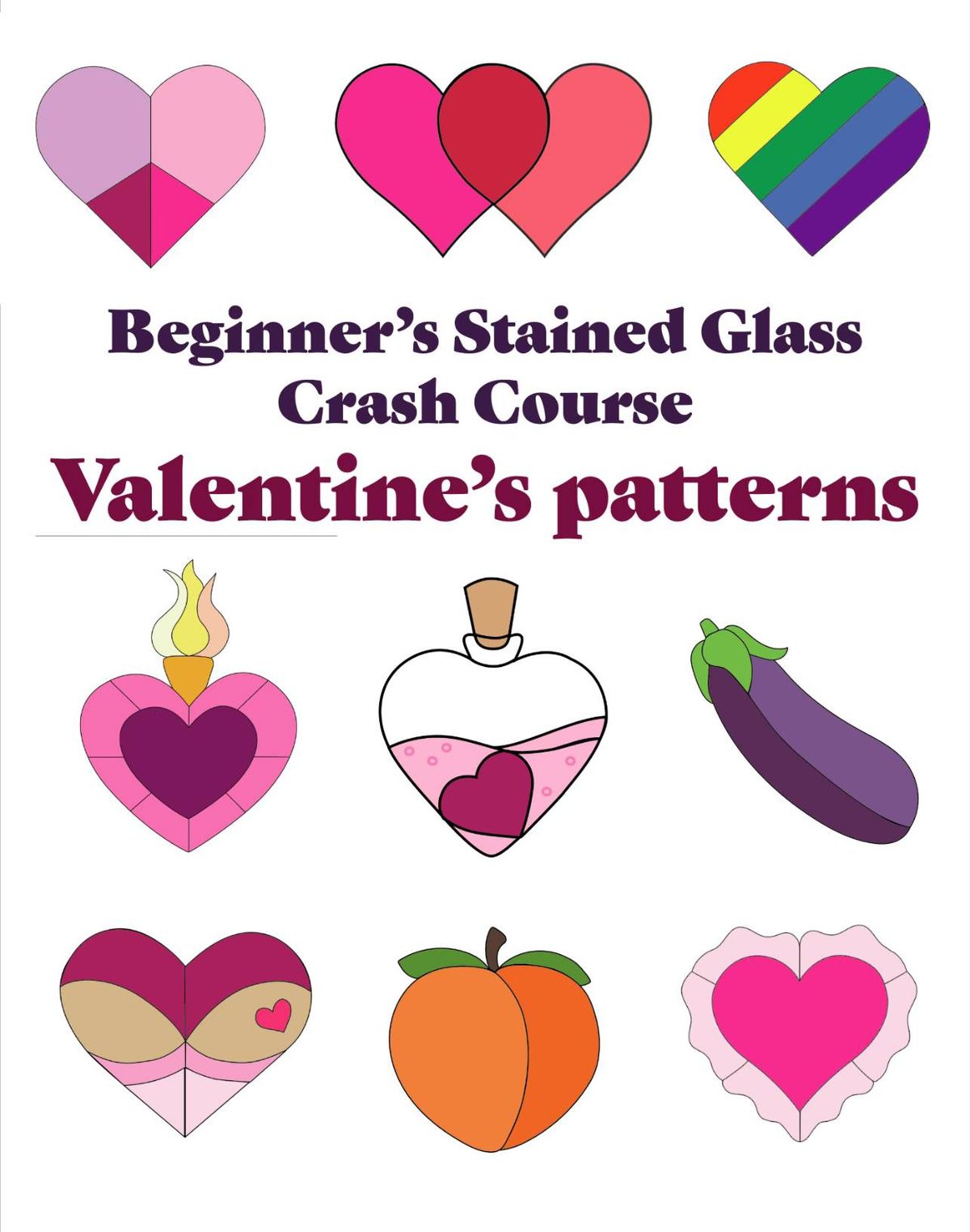 Feb 9 Deco Moon Beginners Stain glass " Valentines" Workshop 18+