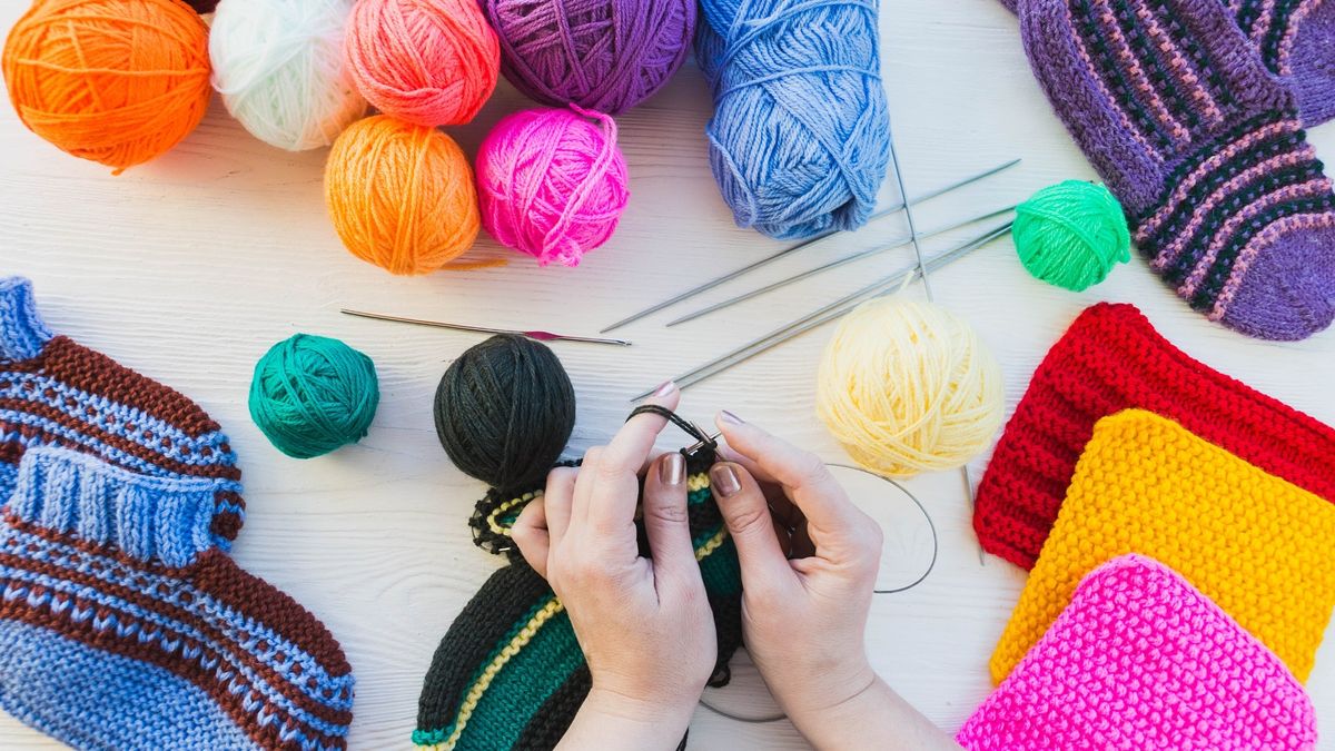 Community knitting circle 