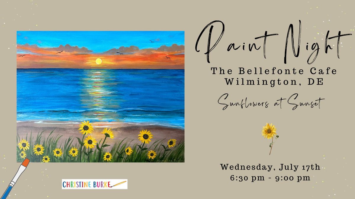 Paint Night at The Bellefonte Cafe - Sunflowers at Sunset