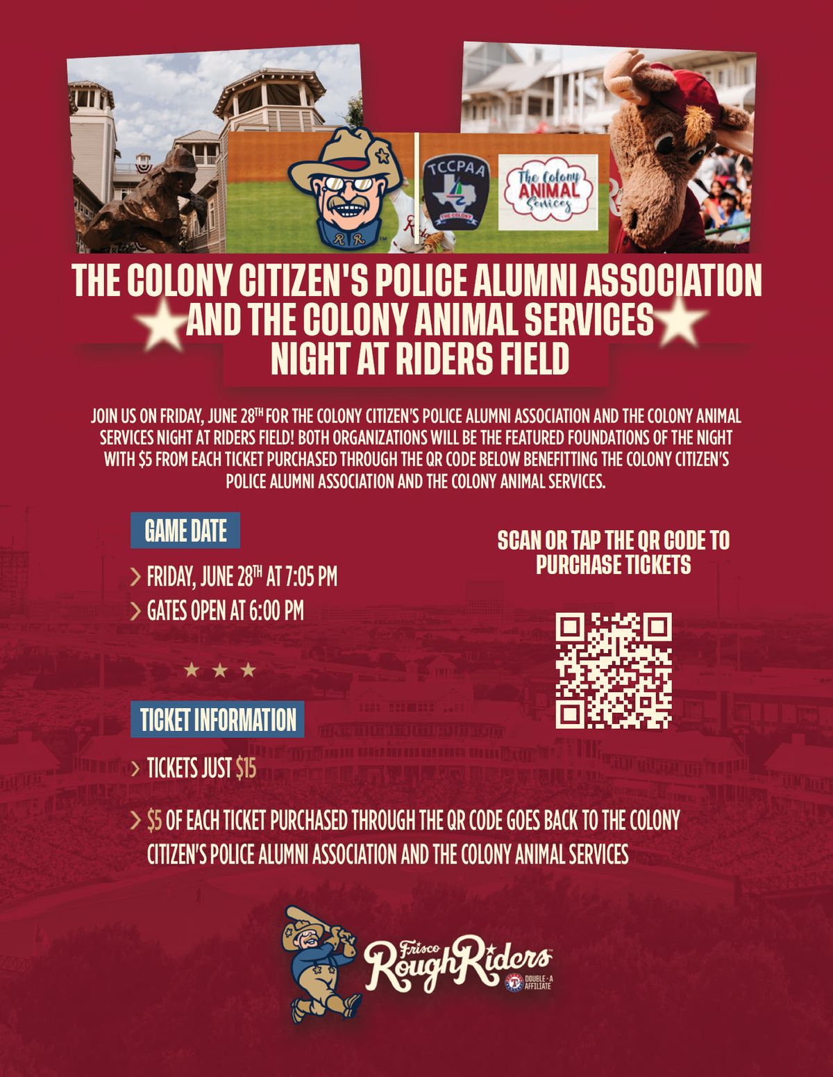 The Colony CPAA and Animal Shelter - Night at Riders Field Fundraiser